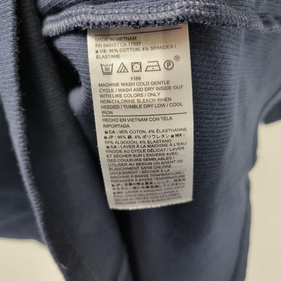 Banana Republic Crew Elbow Half Sleeve Ribbed Stretch Shirt Women Medium M Blue - Picture 7 of 10